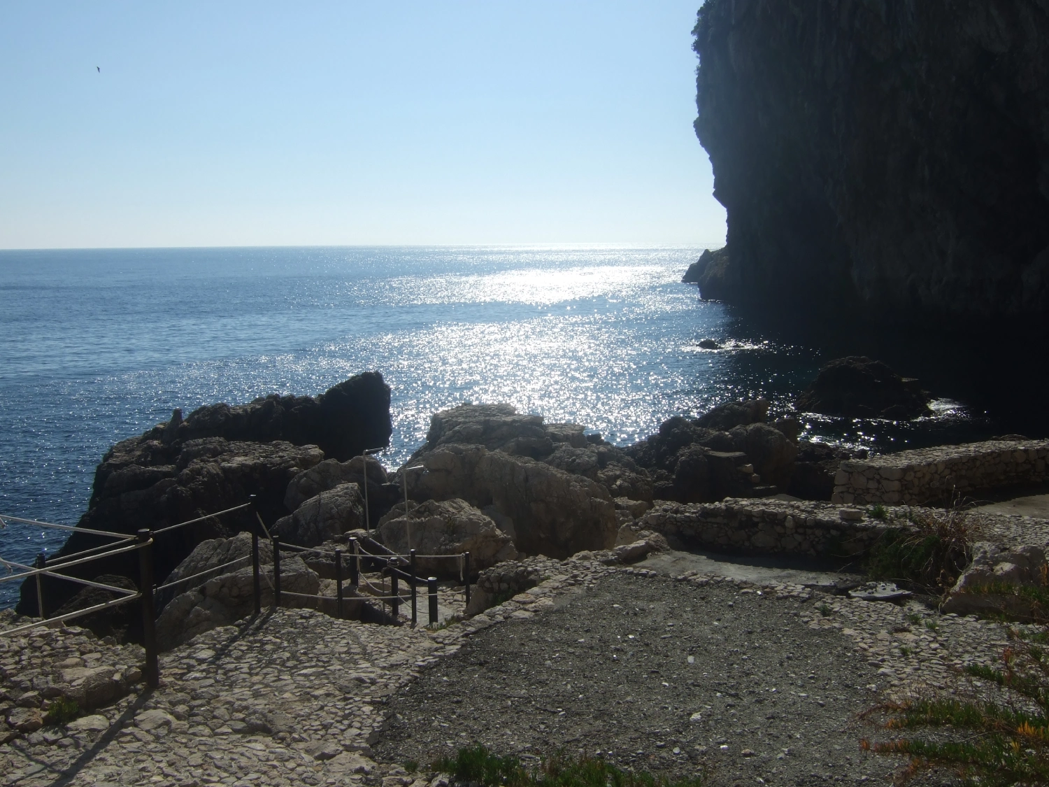 The rocky shore